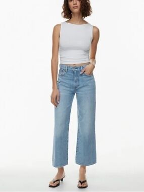 Aritzia Denim Forum The Farrah Hi-Rise Wide Cropped Jeans